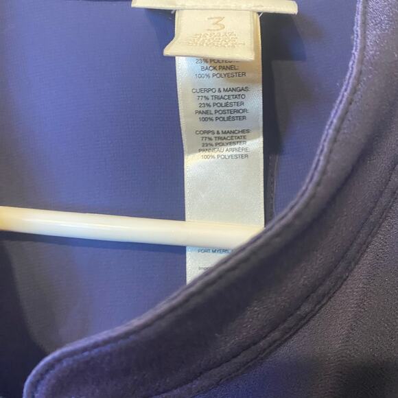 Chicos Blue Sheer Back Anorak Jacket Womens Size 3 (XL) Roll Tab Sleeve Full Zip - Picture 6 of 13